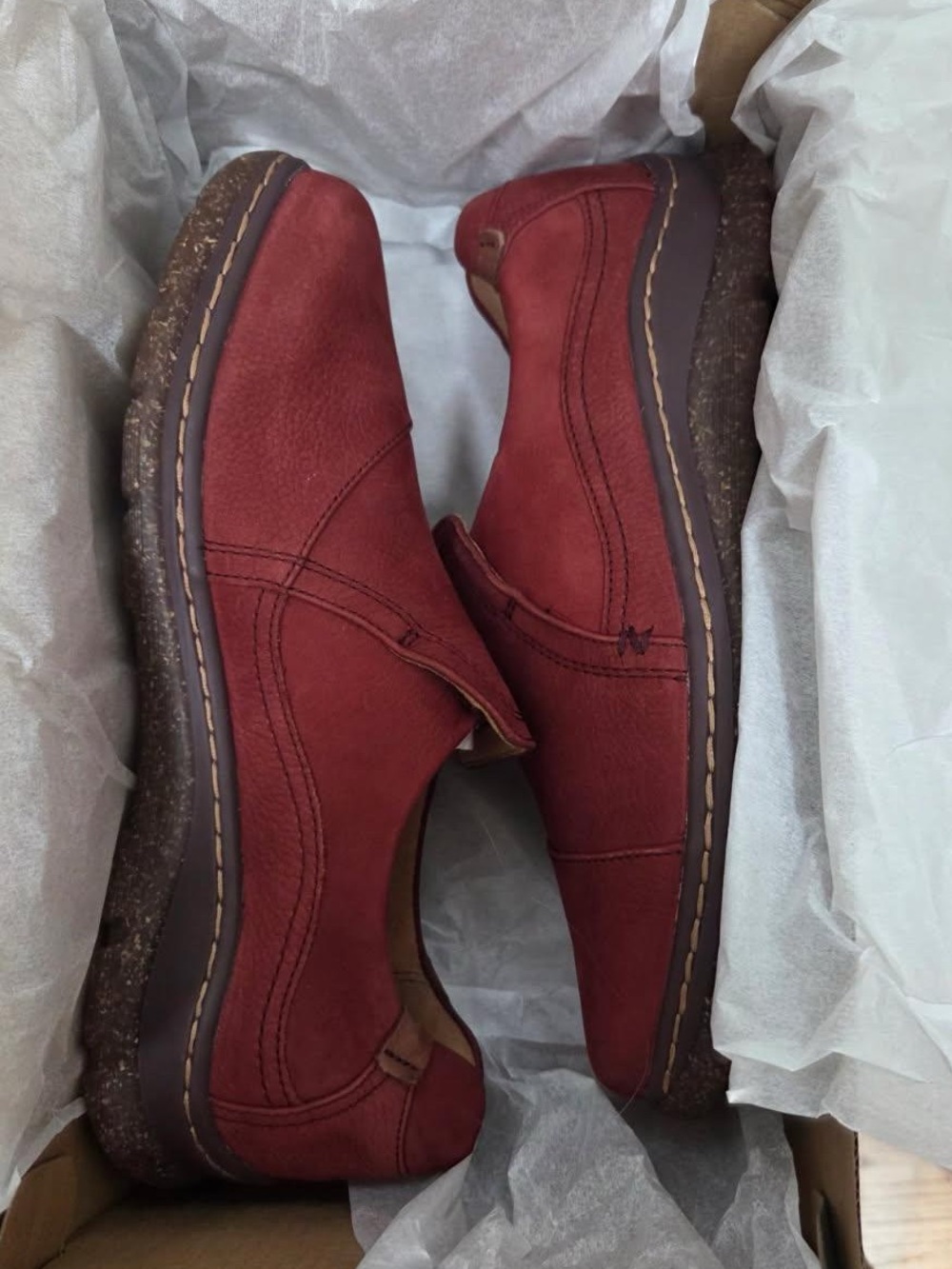 Clarks Women's Slip-On Loafer in Deep Red